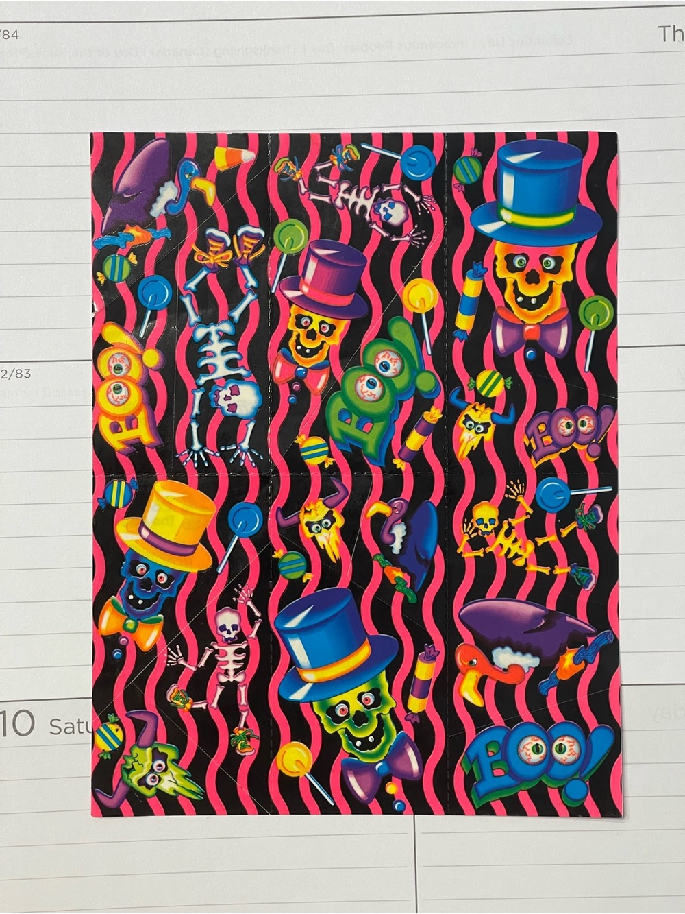 Halloween stickers - Colorful Neon Skulls & Skeletons